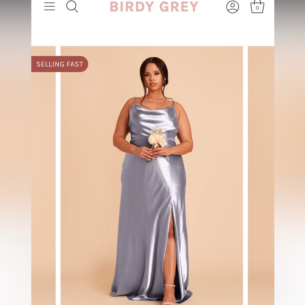 Birdy Grey Dusty Blue Satin Bridesmaid Dress